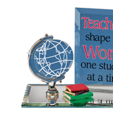 Teachers Shape the World Figurine Handcrafted Glass Teacher Gift