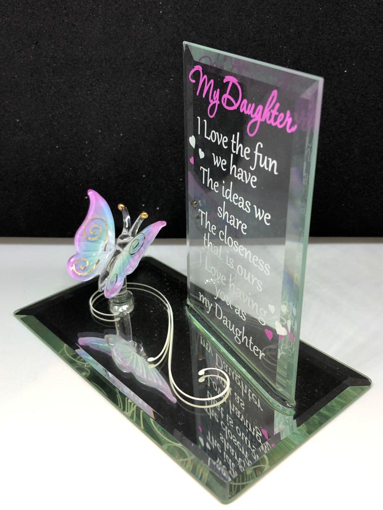 Daughter Glass Butterfly, My Daughter Gift, Handcrafted Butterfly Figurine, Gift for Daughter, Christmas gift, Birthday Gift