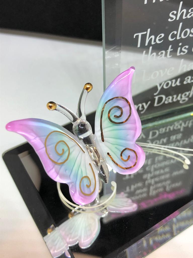 Daughter Glass Butterfly, My Daughter Gift, Handcrafted Butterfly Figurine, Gift for Daughter, Christmas gift, Birthday Gift