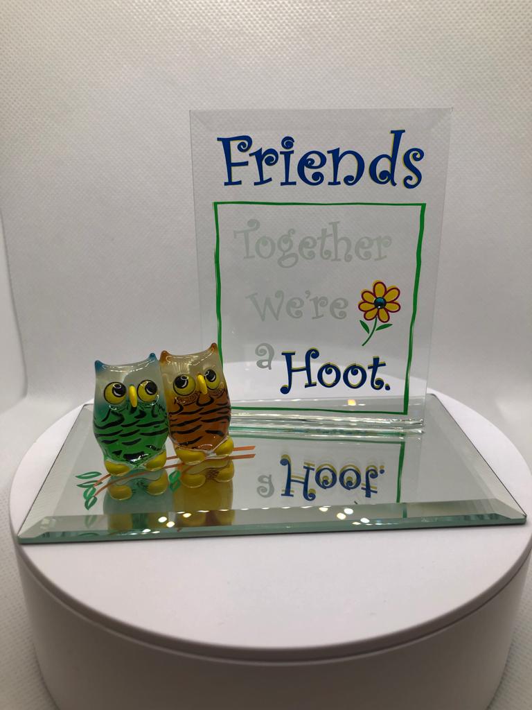 Glass Baron Owls "Friends, We're a Hoot" Collectible Figurine