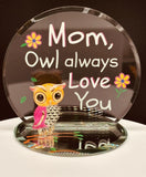 “Mom, Owl Always Love You” Owl Figurine | Glass Owl Gift for Mom