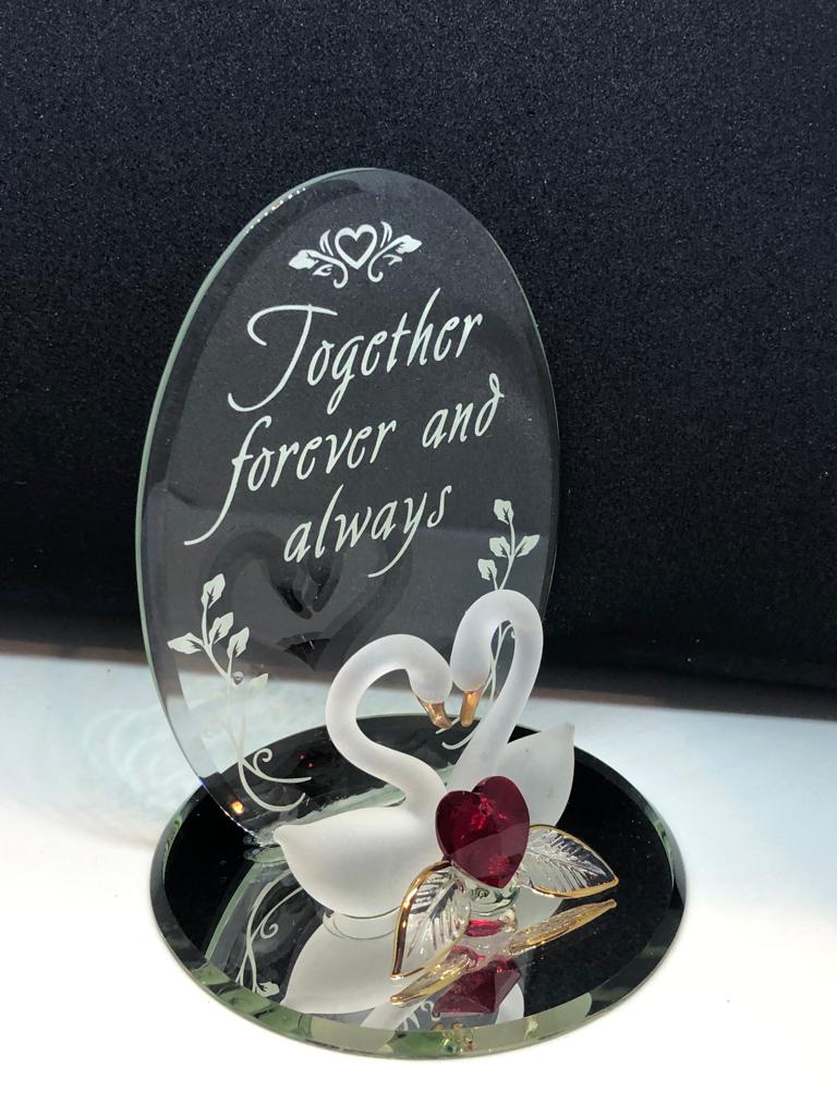 Together Forever Swans, Handcrafted Swans & Heart Figurines, Gift For Couples, Valentine's Day Gift, Home Decor