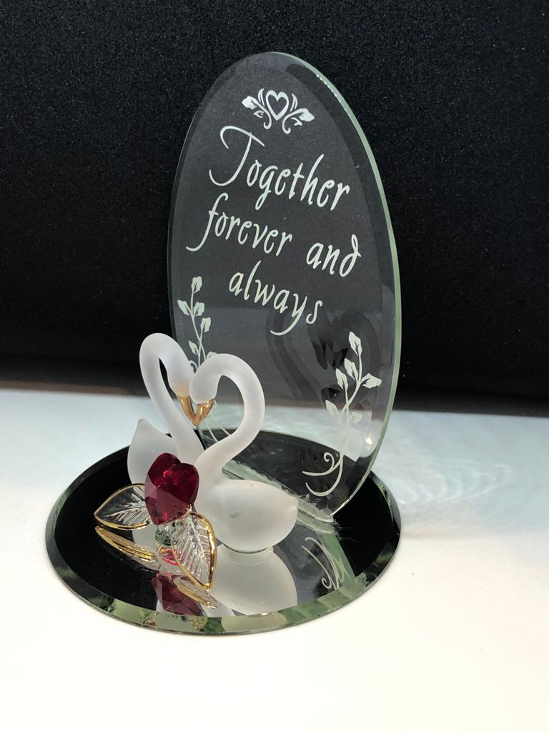 Together Forever Swans, Handcrafted Swans & Heart Figurines, Gift For Couples, Valentine's Day Gift, Home Decor