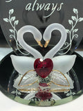 Together Forever Swans, Handcrafted Swans & Heart Figurines, Gift For Couples, Valentine's Day Gift, Home Decor