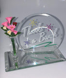 Thank you Gift, Gift Vase for Friend, Glass Vase with Flowers, Appreciation Gift, Glass Gift Decor for Friend