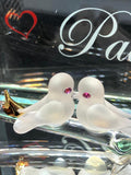 Rose & Love Doves Figurine, Handmade Dove Pair, Couple Valentine Gift, Anniversary Gift, Gift for Him/Her, Home Decor