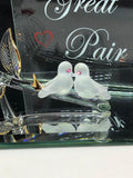 Rose & Love Doves Figurine, Handmade Dove Pair, Couple Valentine Gift, Anniversary Gift, Gift for Him/Her, Home Decor