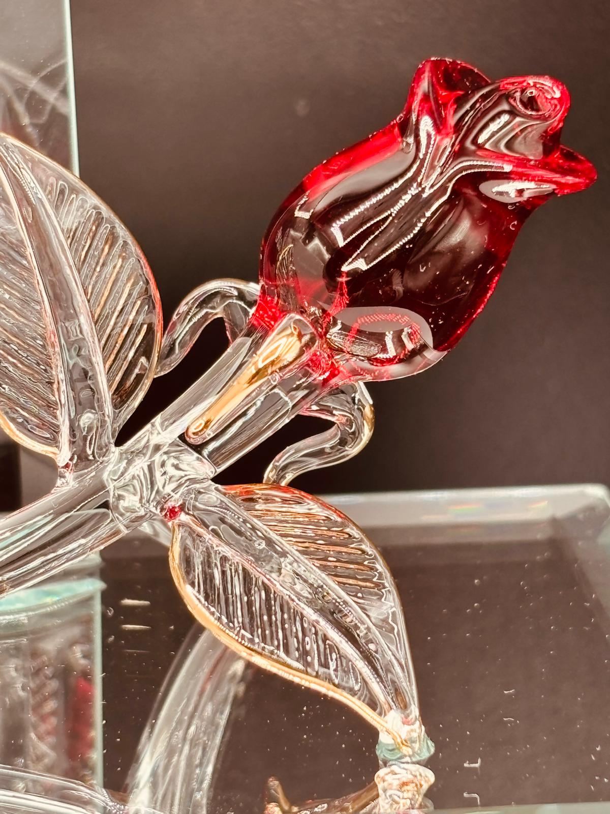 Wife Rose Glass Figurine Gift | Romantic Love  Anniversary Decor