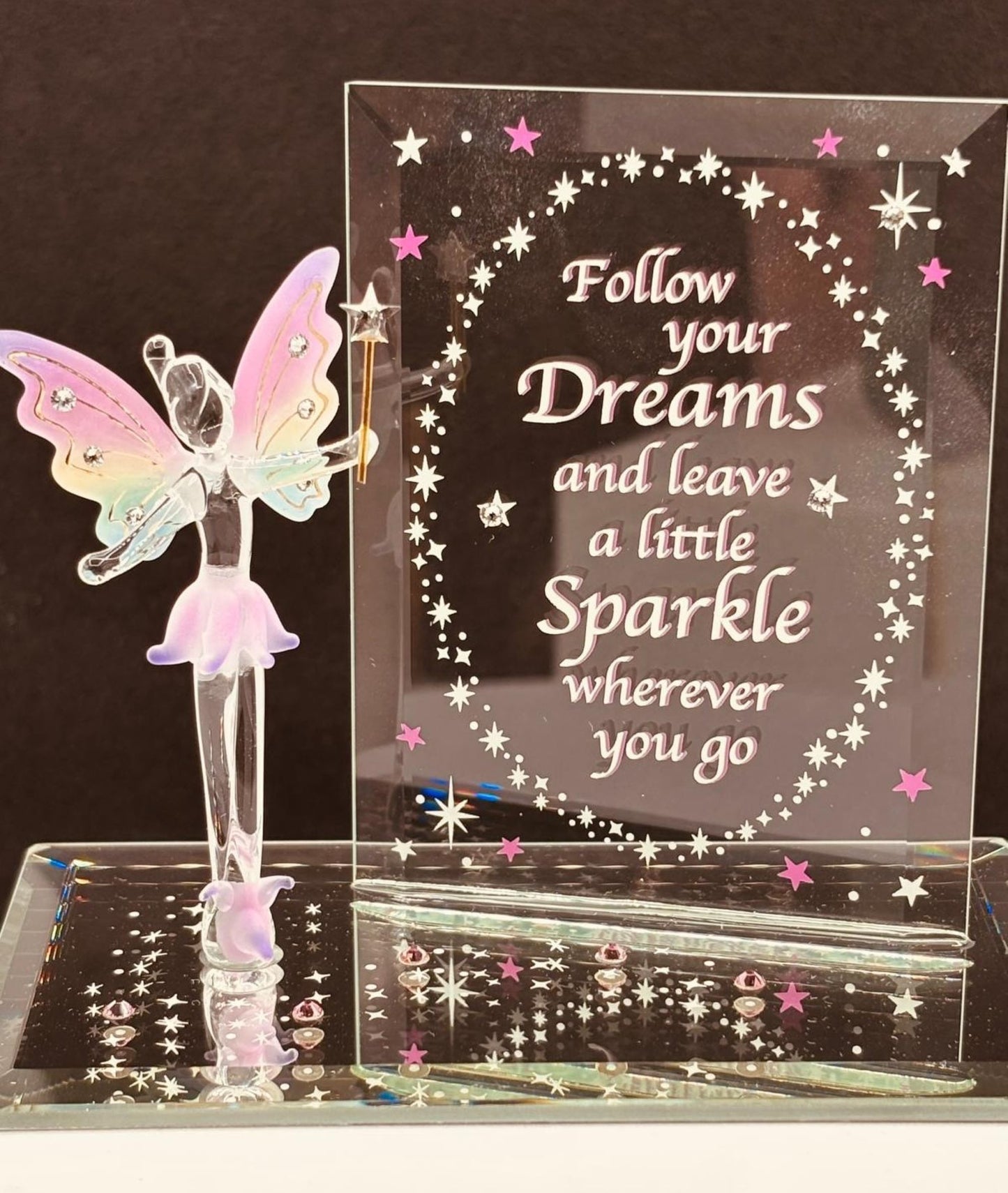 Fairy Figurine | Handcrafted Glass Fairy with Crystal Accents