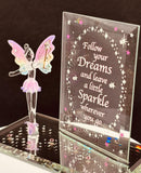 Fairy Figurine | Handcrafted Glass Fairy with Crystal Accents