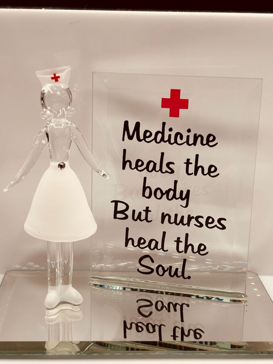 Nurse Glass Figurine | Handcrafted Appreciation Gift with Healing Message