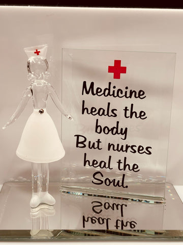 Nurse Glass Figurine | Handcrafted Appreciation Gift with Healing Message