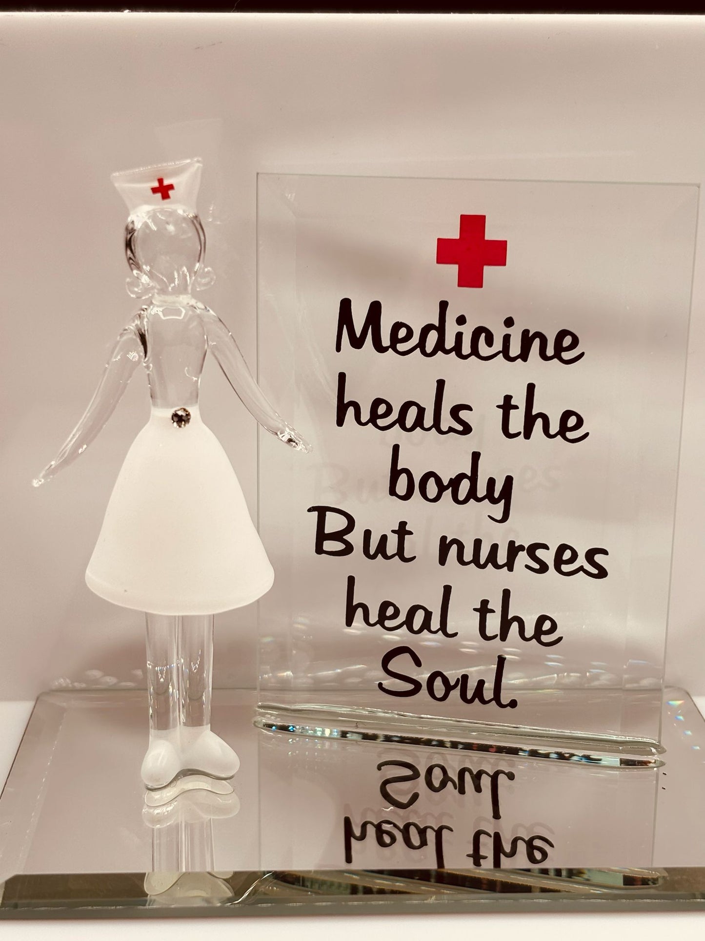 Nurse Glass Figurine | Handcrafted Appreciation Gift with Healing Message