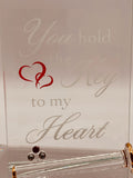 Key to My Heart Glass Figurine | Romantic Love Gift with Sentiment Message