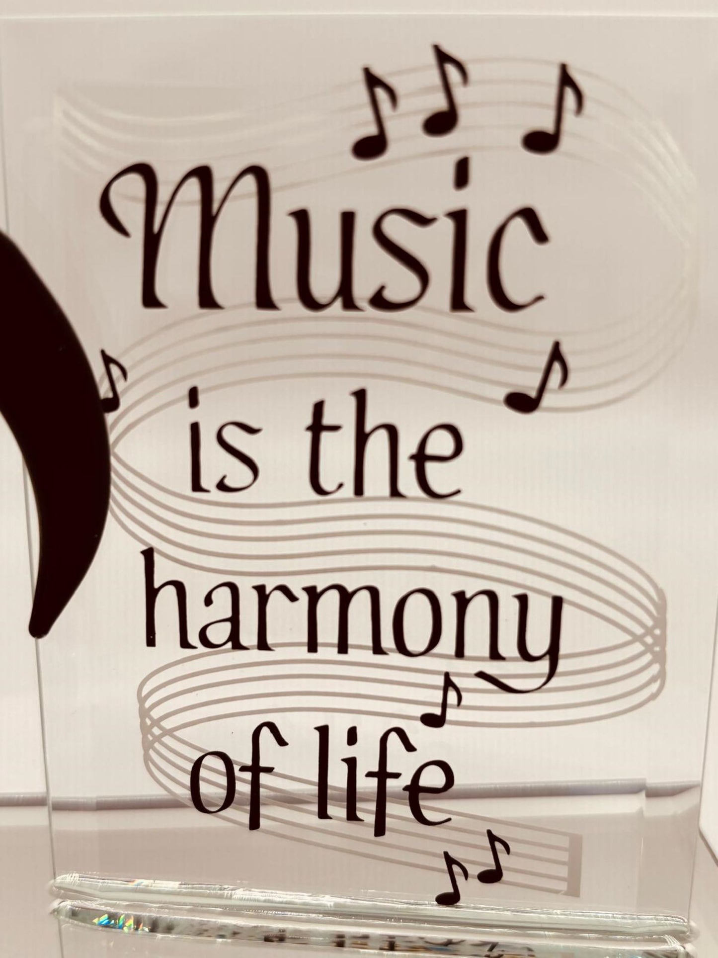 Music Note Glass Figurine | Handcrafted Gift for Musicians with Harmony Message