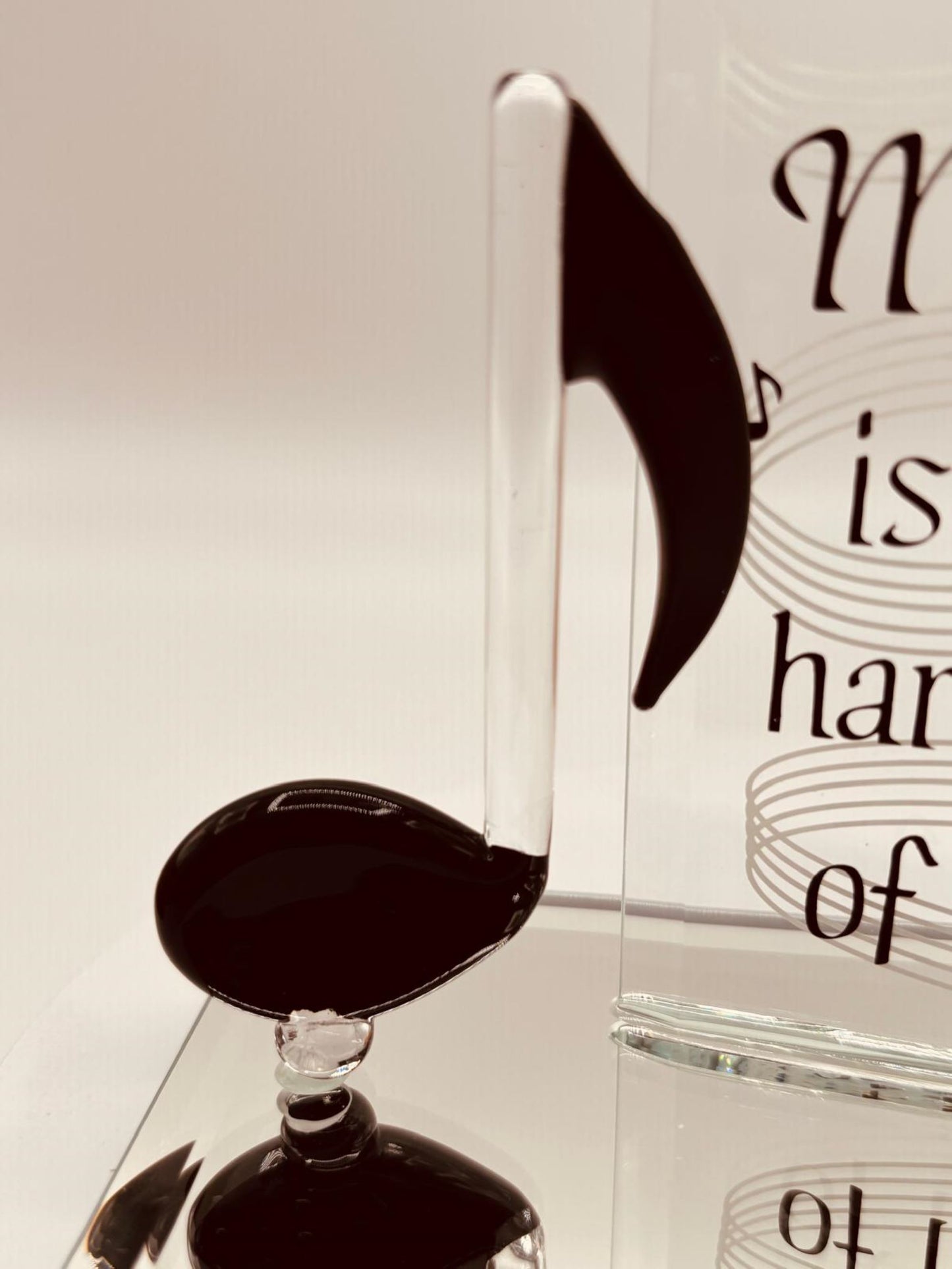 Music Note Glass Figurine | Handcrafted Gift for Musicians with Harmony Message