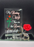My Darling Wife Rose Figurine | Glass Love Gift for Wife