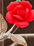 Forever & Always Glass Rose Figurine | Love Message Display Décor