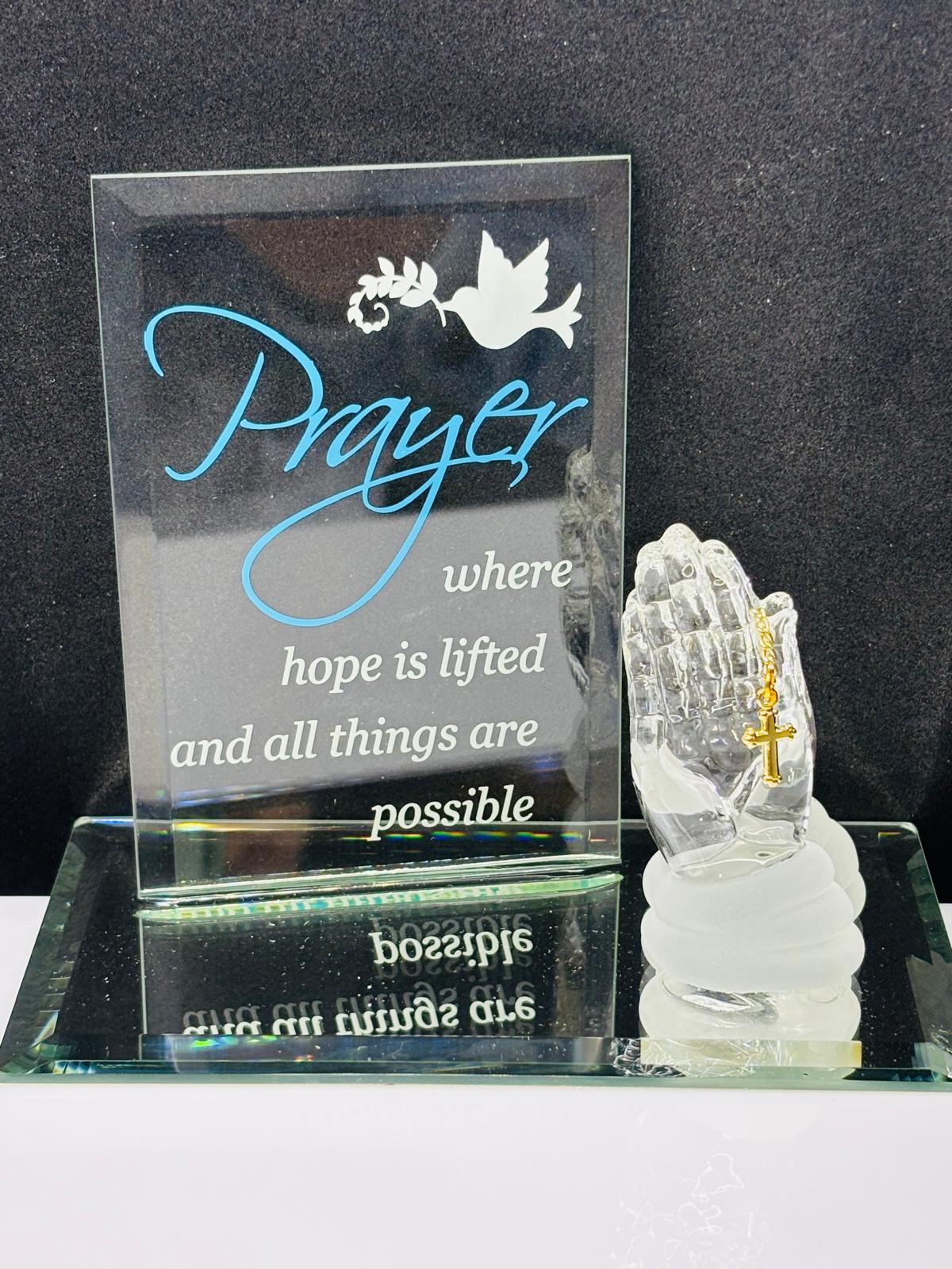Prayer Gift Praying Hands Cross Figurine Faith Christian Decor Gift