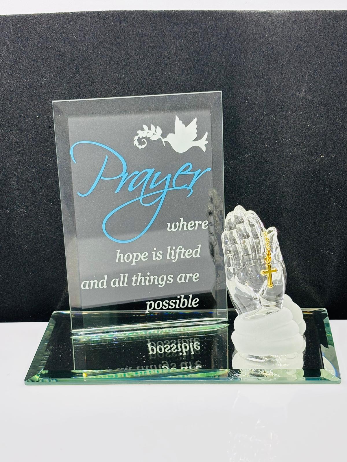 Prayer Gift Praying Hands Cross Figurine Faith Christian Decor Gift