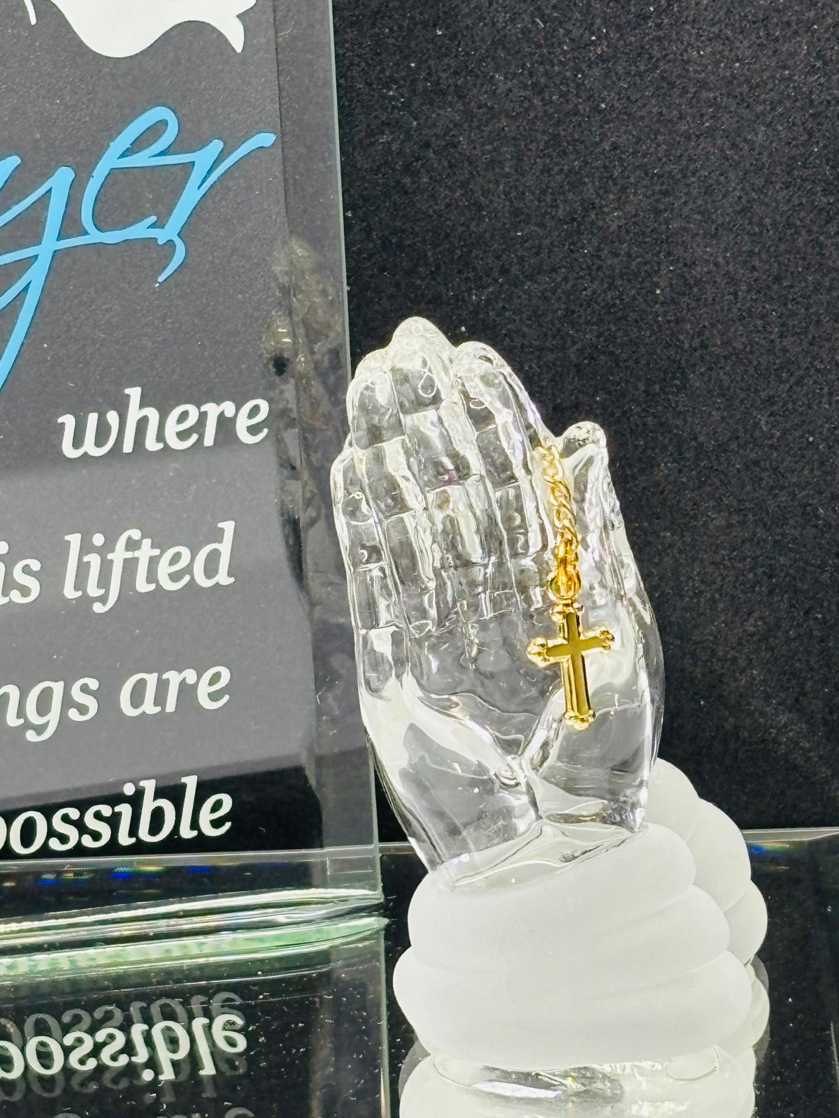 Prayer Gift Praying Hands Cross Figurine Faith Christian Decor Gift
