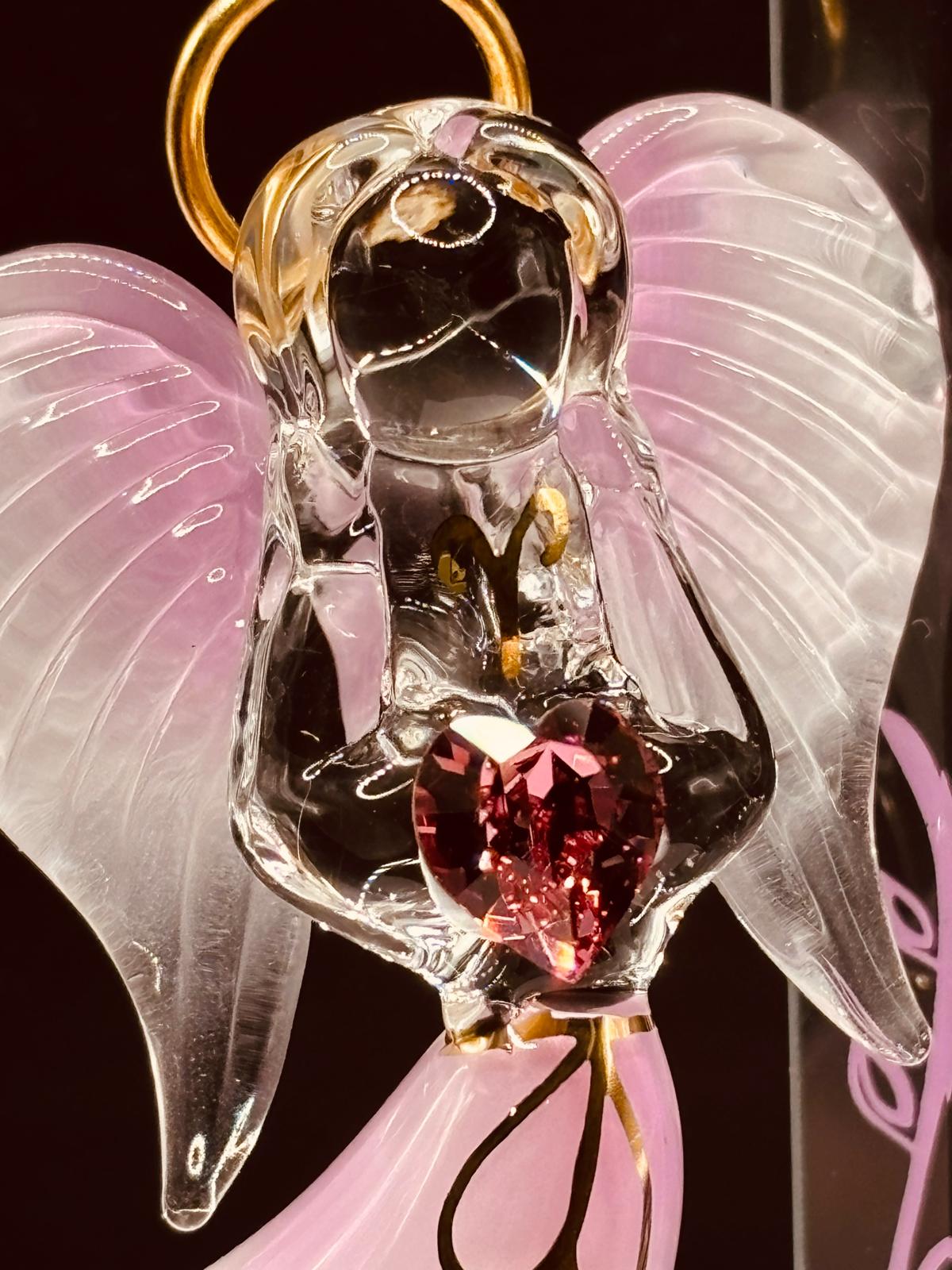 I’m Blessed Angel Figurine | Glass Faith Gift with Heart Crystal Inspirational Home Decor