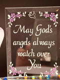 Watch Over You Angel Figurine | Glass Faith Message Display Décor