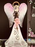 Watch Over You Angel Figurine | Glass Faith Message Display Décor