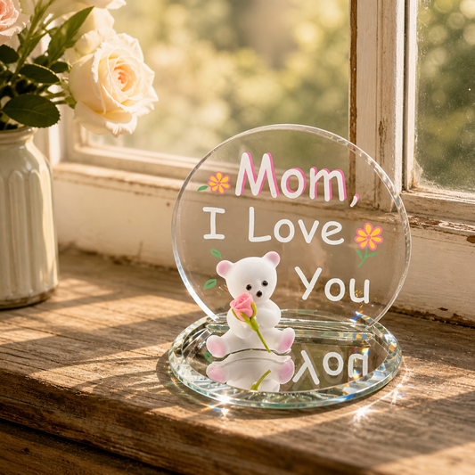 Gift for Mom I Love You Bear Figurine Mother’s Day Gift from Daughter Son