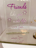 Friends Martini Mouse Glass Figurine | Handcrafted Collectible Gift with Message