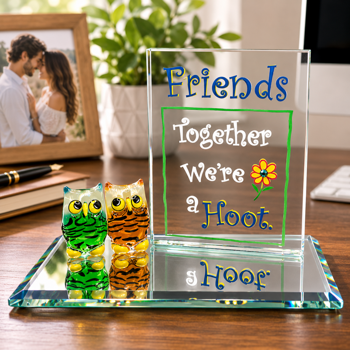 Owl Figurine Friendship Gift – Glass Owl Figurines, Best Friend Gift, Friends Owl Decor