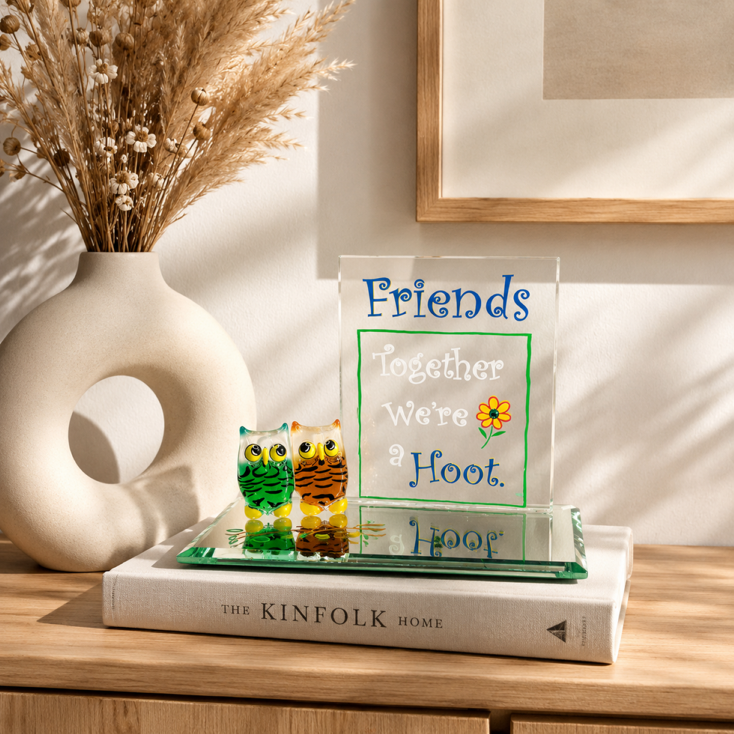 Owl Figurine Friendship Gift – Glass Owl Figurines, Best Friend Gift, Friends Owl Decor