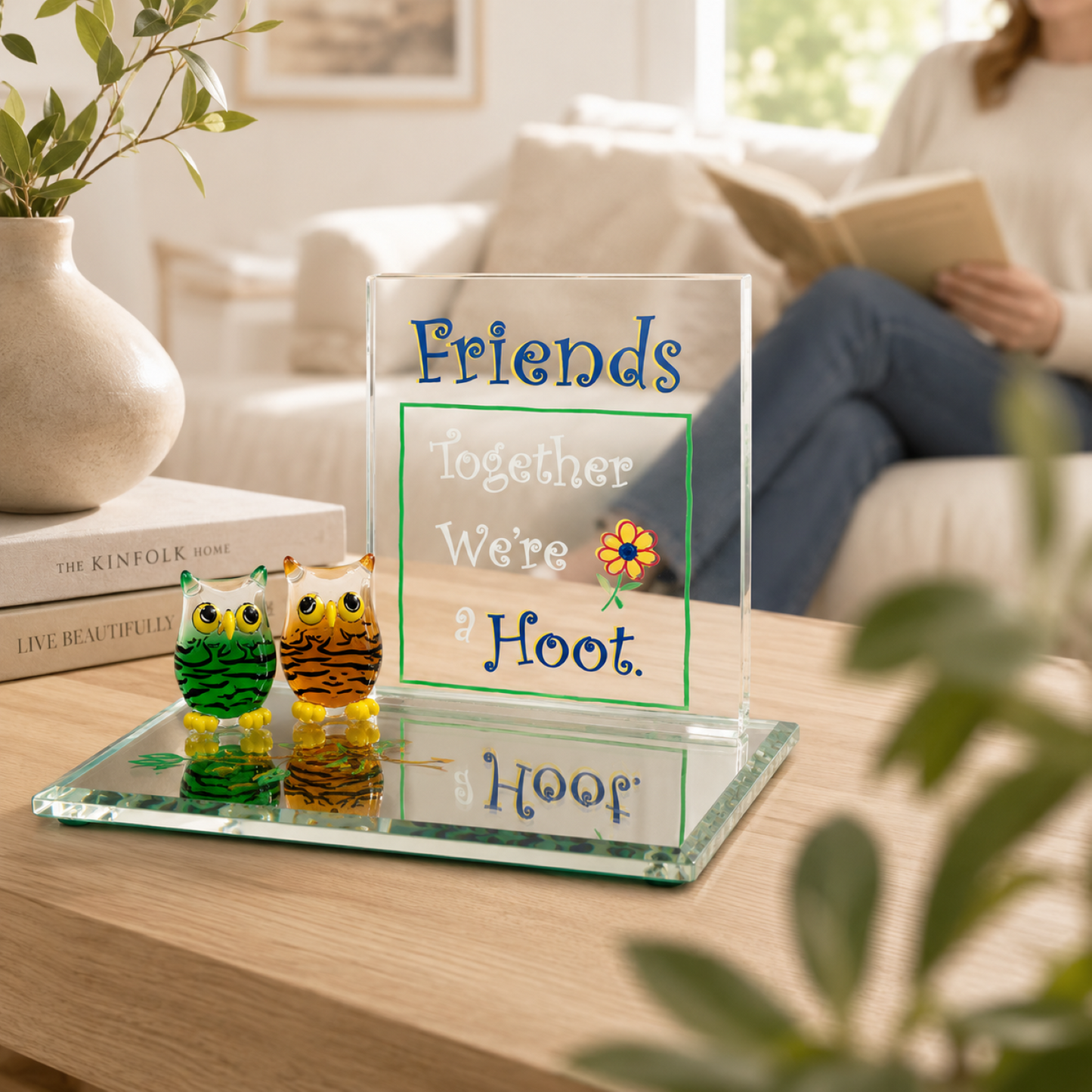Owl Figurine Friendship Gift – Glass Owl Figurines, Best Friend Gift, Friends Owl Decor