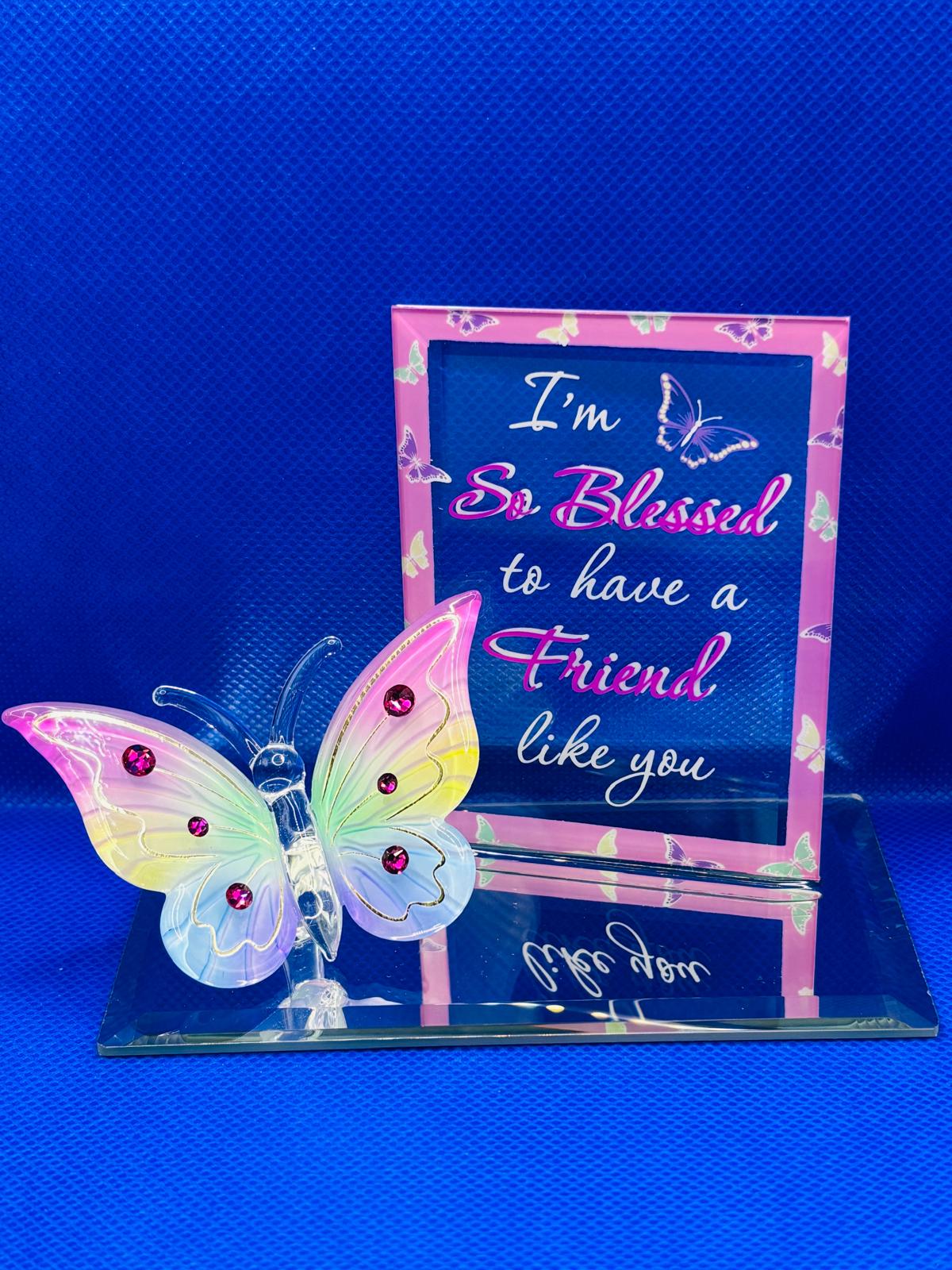 Butterfly Friend Gift Glass Figurine Meaningful Friendship Decor