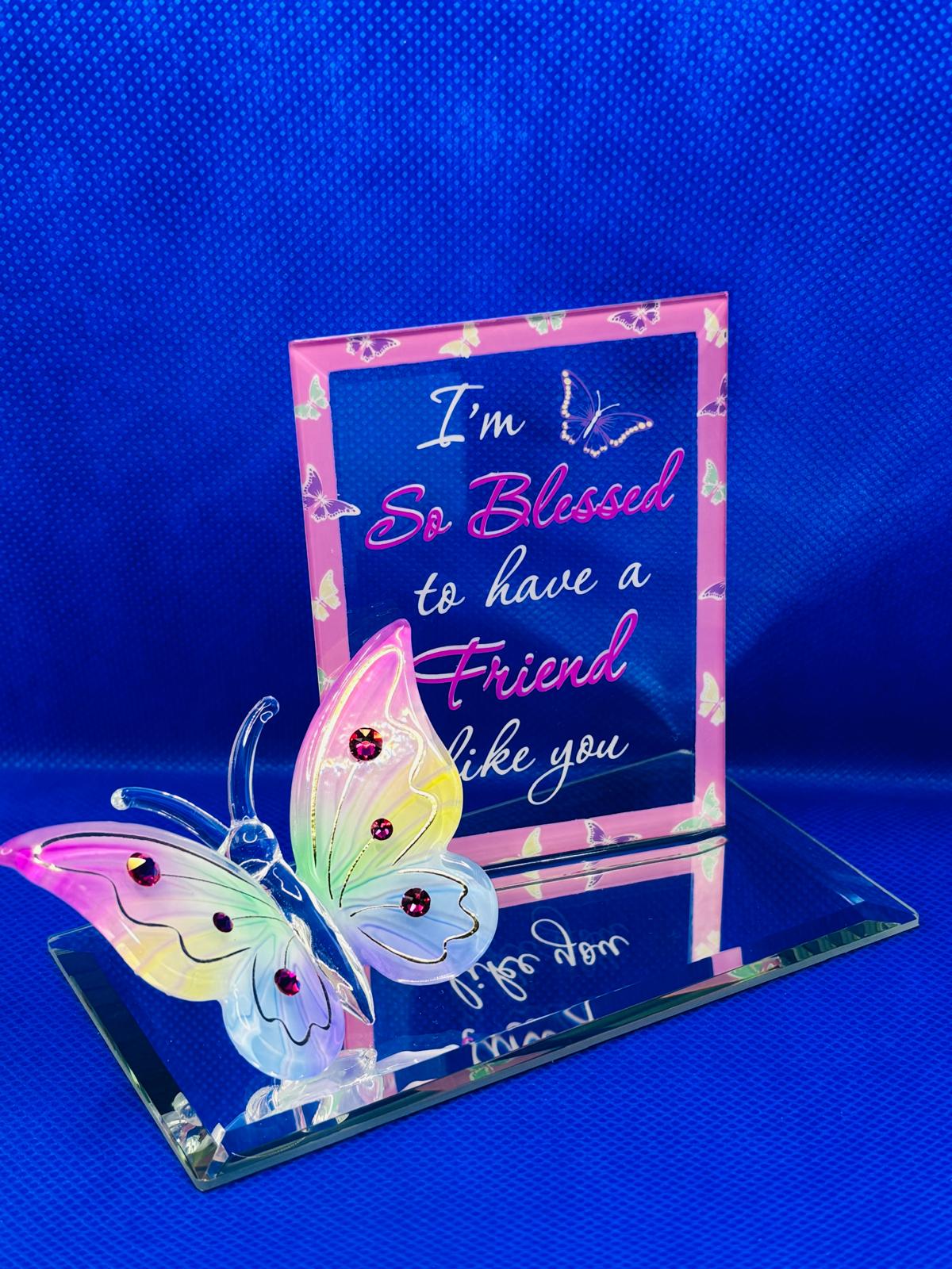 Butterfly Friend Gift Glass Figurine Meaningful Friendship Decor