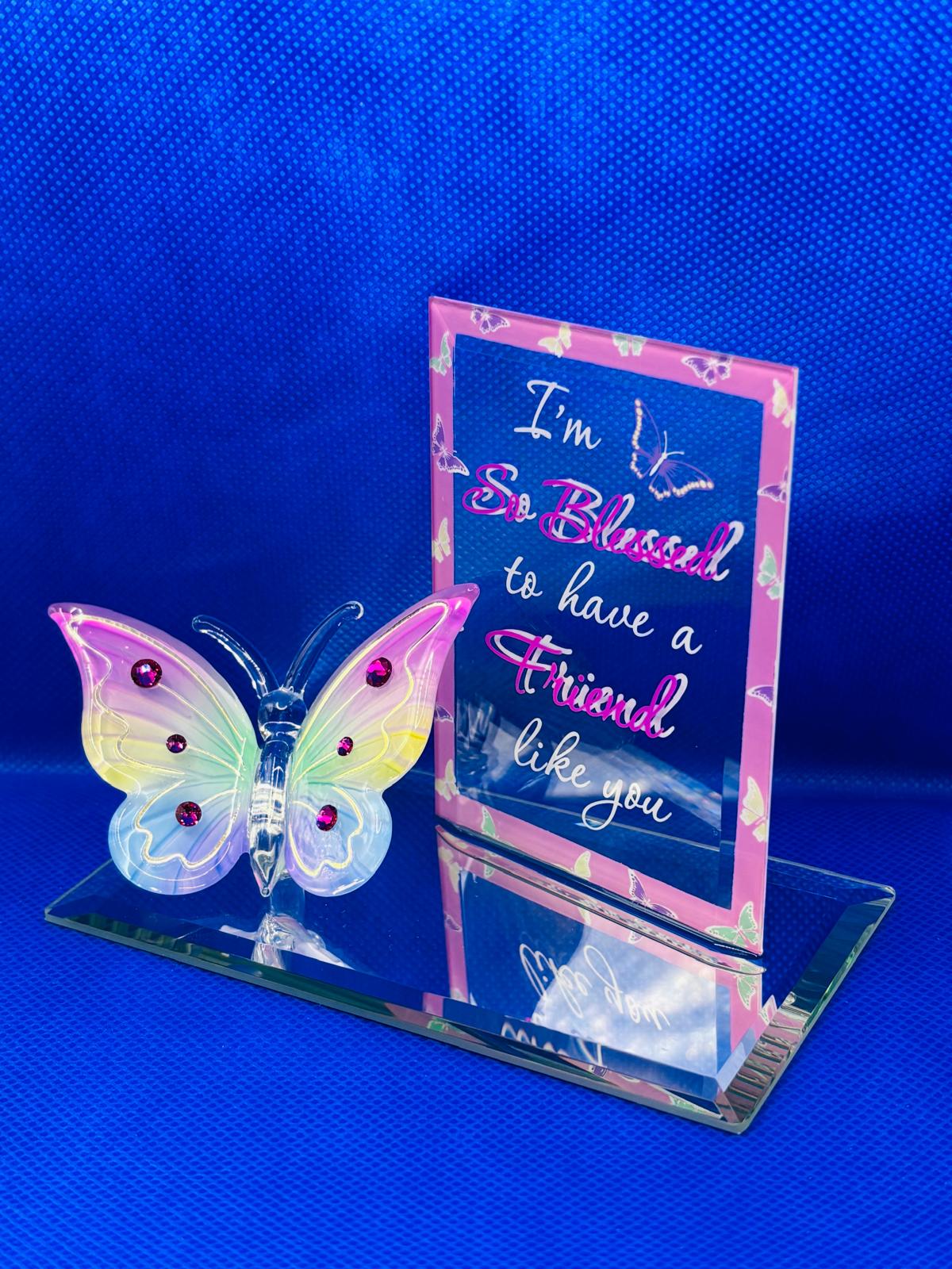 Butterfly Friend Gift Glass Figurine Meaningful Friendship Decor