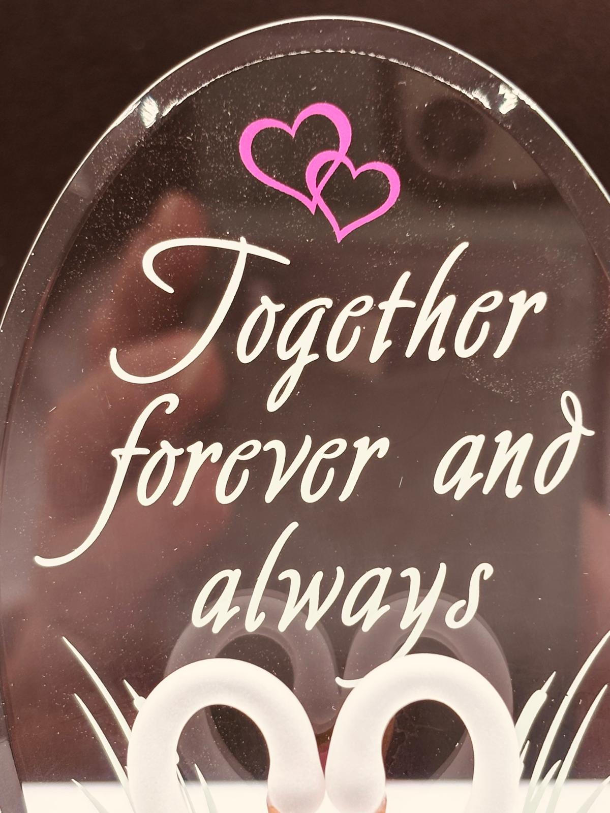 Romantic Swan Glass Figurine Gift for Couples | Forever Love Anniversary Decor