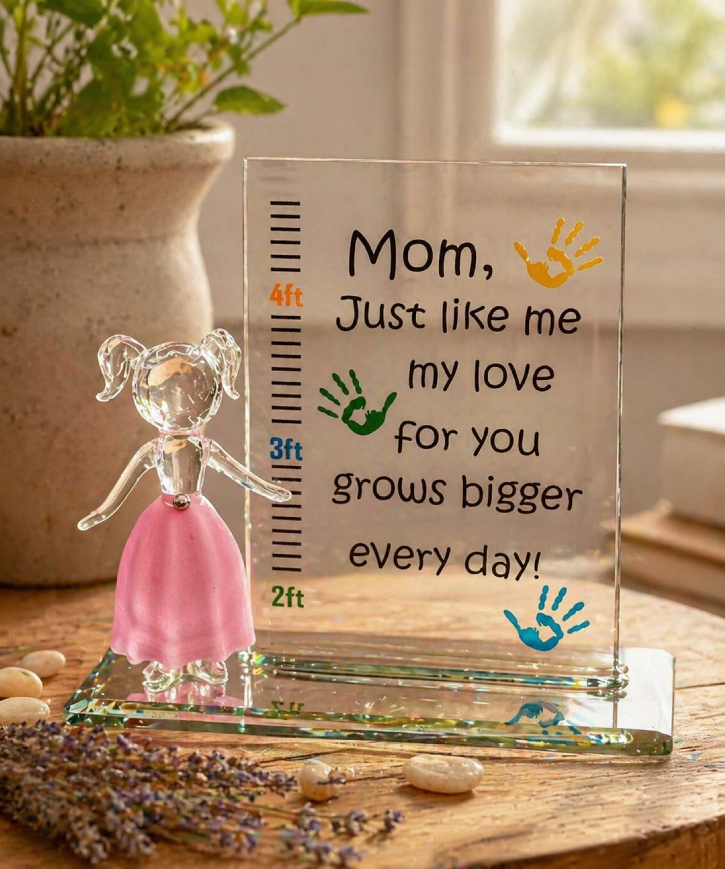 Mom Gift from Daughter Son Glass Figurine | Handcrafted Mother's Day Gift