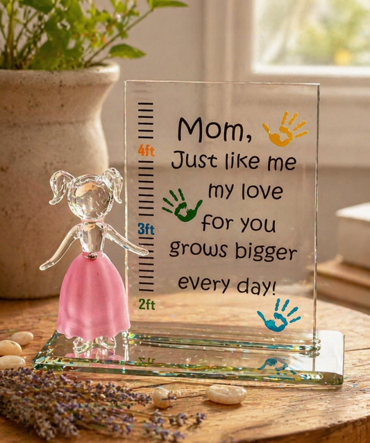 Mom Gift from Daughter Son Glass Figurine | Handcrafted Mother's Day Gift