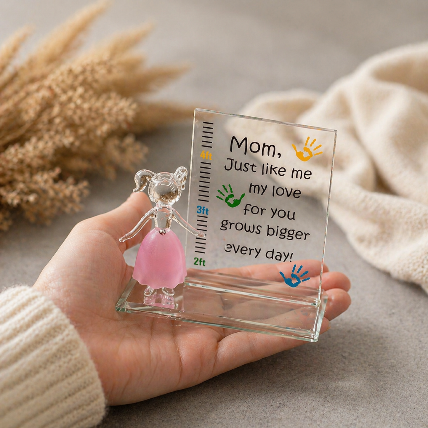Mom Gift from Daughter Son Glass Figurine | Handcrafted Mother's Day Gift
