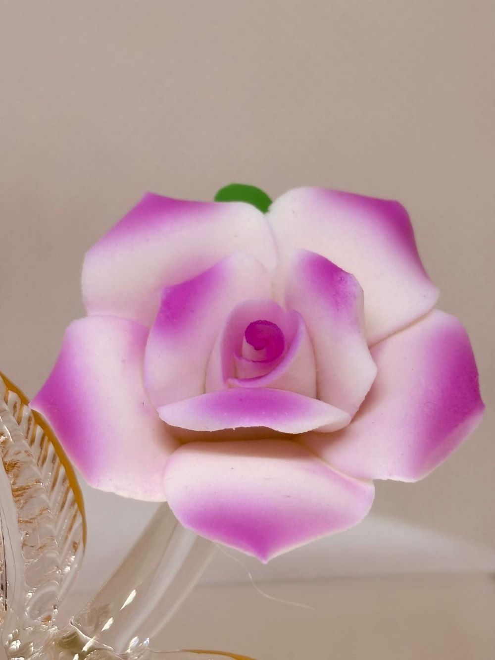 Mother Rose Figurine Glass Gift for Mom Pink Porcelain Flower Decor Mothers Day Gift
