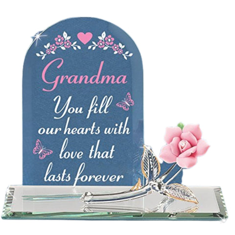 Grandma Rose Figurine Handcrafted Glass & Porcelain Gift