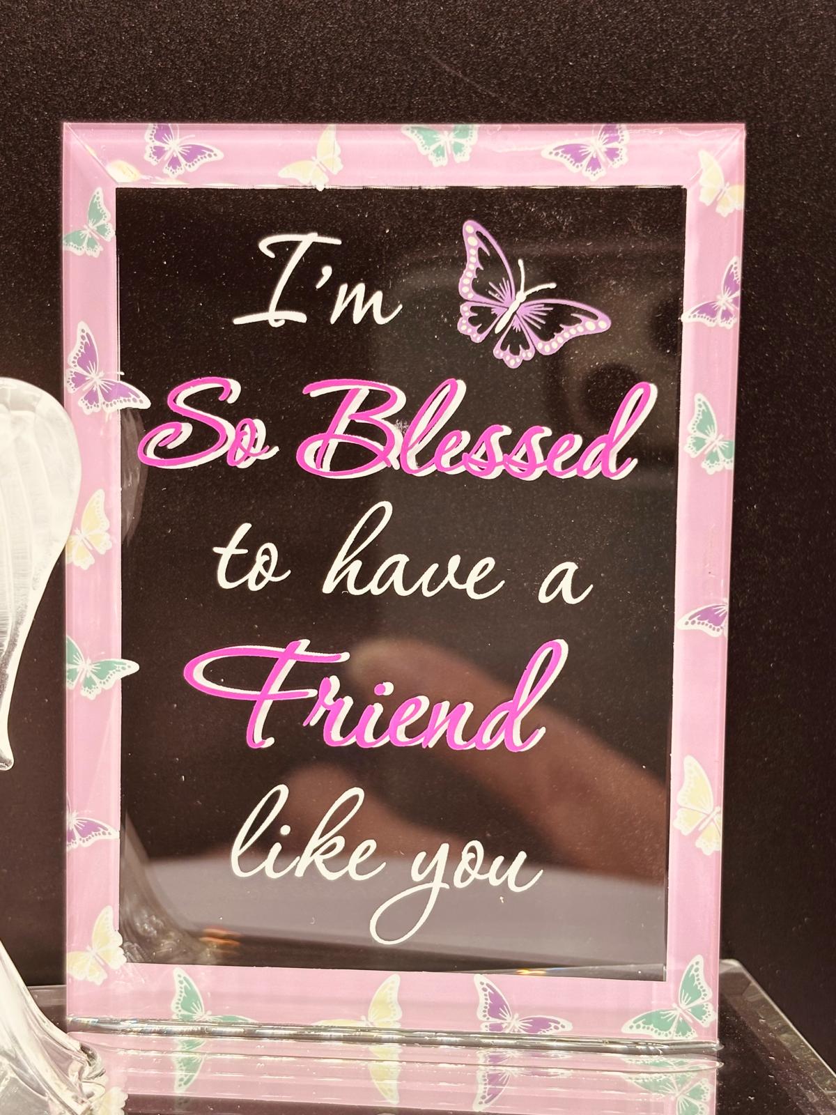So Blessed Friend Angel Figurine | Glass Friendship Gift with Message