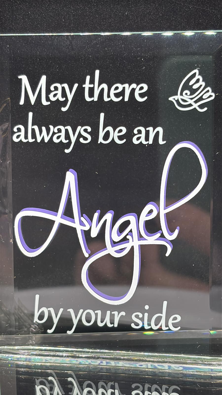 Glass Angel Figurine with Heart | May There Always Be an Angel Gift