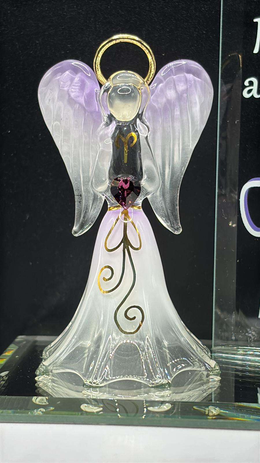 Glass Angel Figurine with Heart | May There Always Be an Angel Gift