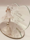 Anniversary Bells Figurine Handcrafted Glass Gift for True Love