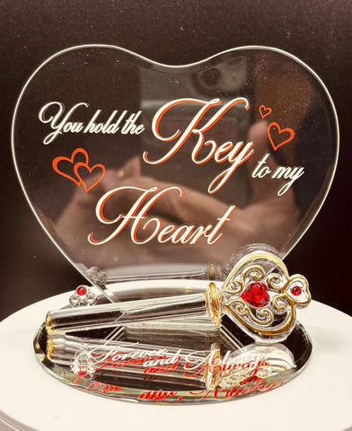 Valentines Day Gift For Her, Heart Figurine, Key To My Heart, Handmade Gift, Romantic Gift for Wife, Anniversary Gift, Birthday