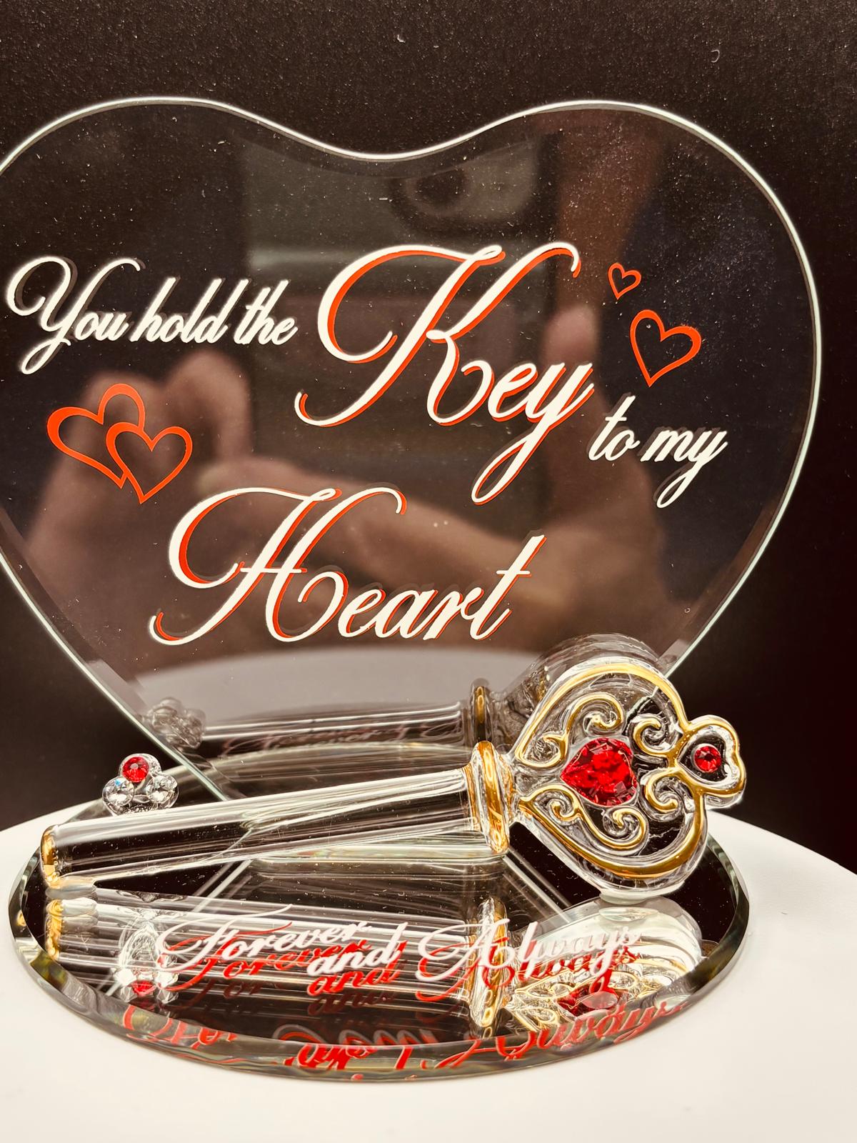 Valentines Day Gift For Her, Heart Figurine, Key To My Heart, Handmade Gift, Romantic Gift for Wife, Anniversary Gift, Birthday