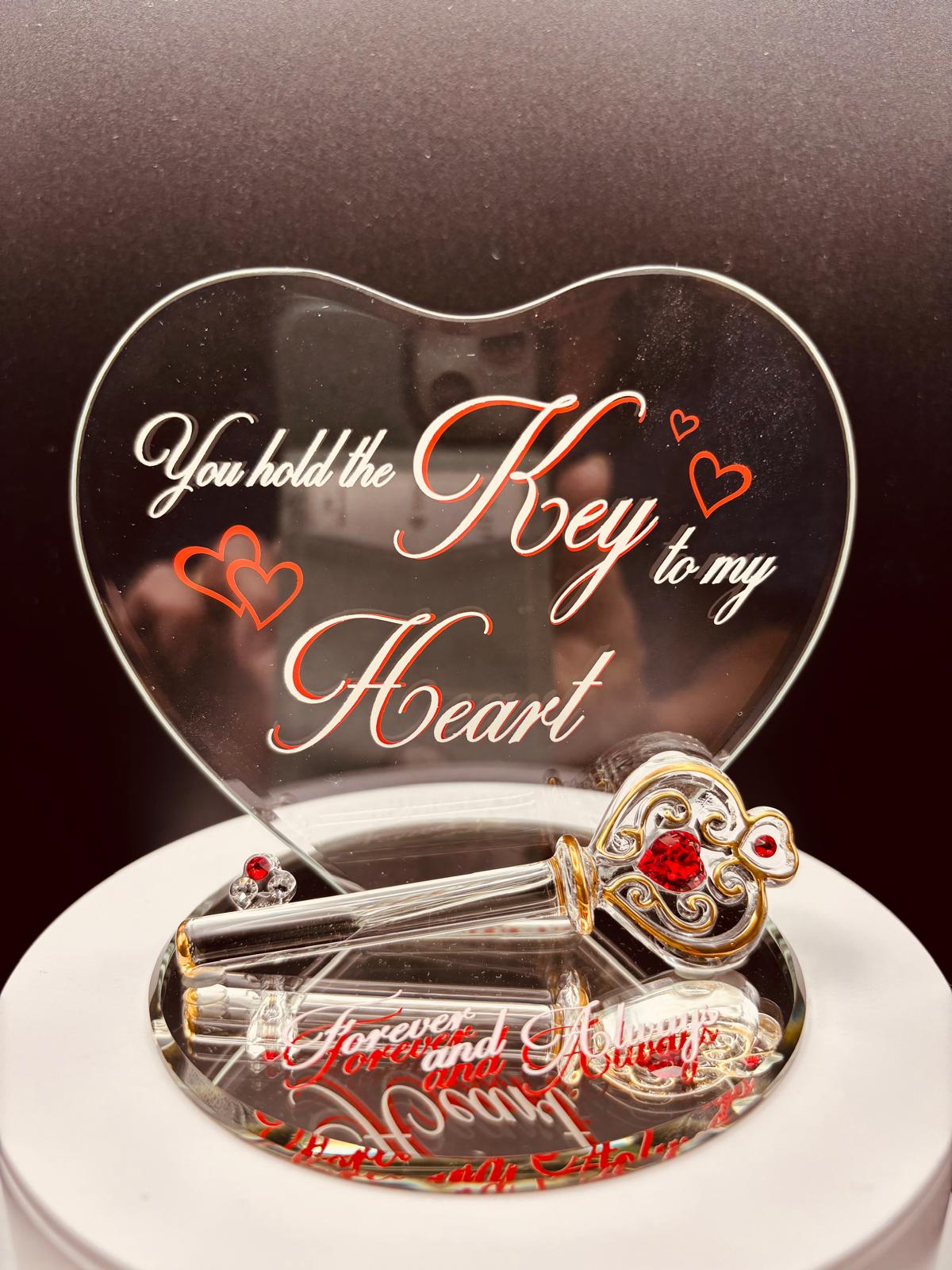 Valentines Day Gift For Her, Heart Figurine, Key To My Heart, Handmade Gift, Romantic Gift for Wife, Anniversary Gift, Birthday