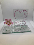 Gift for My Wife, Handcrafted Pink Rose, Glass Figurine, Anniversary Gift for Wife, Mothers Day Gift